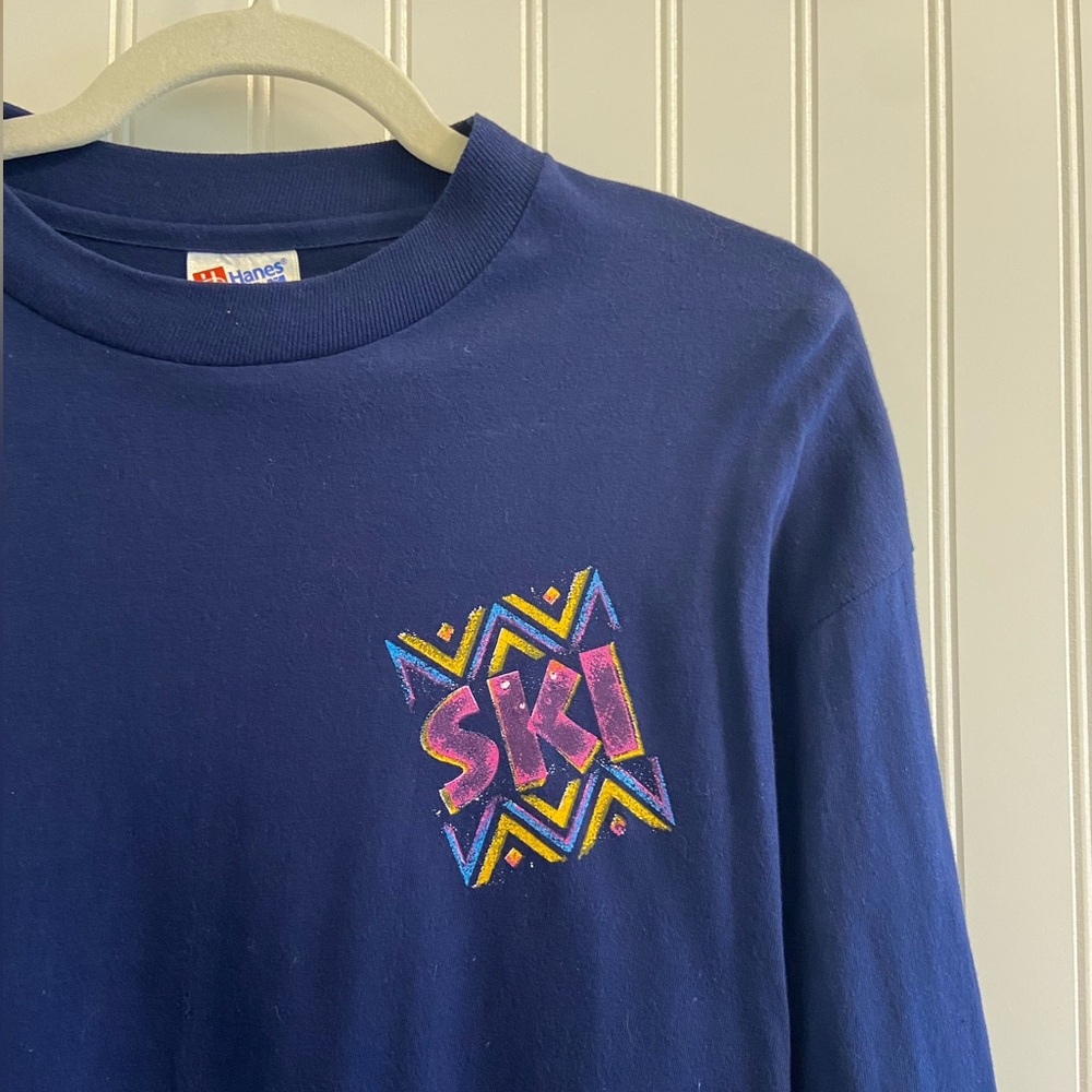 Vintage 90’s Bretton Woods Long Sleeve Tee Shirt Ski Winter Hanes Cotton Mens L